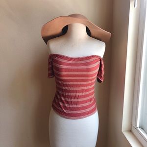 Mossimo Offshoulder Striped Crop Top